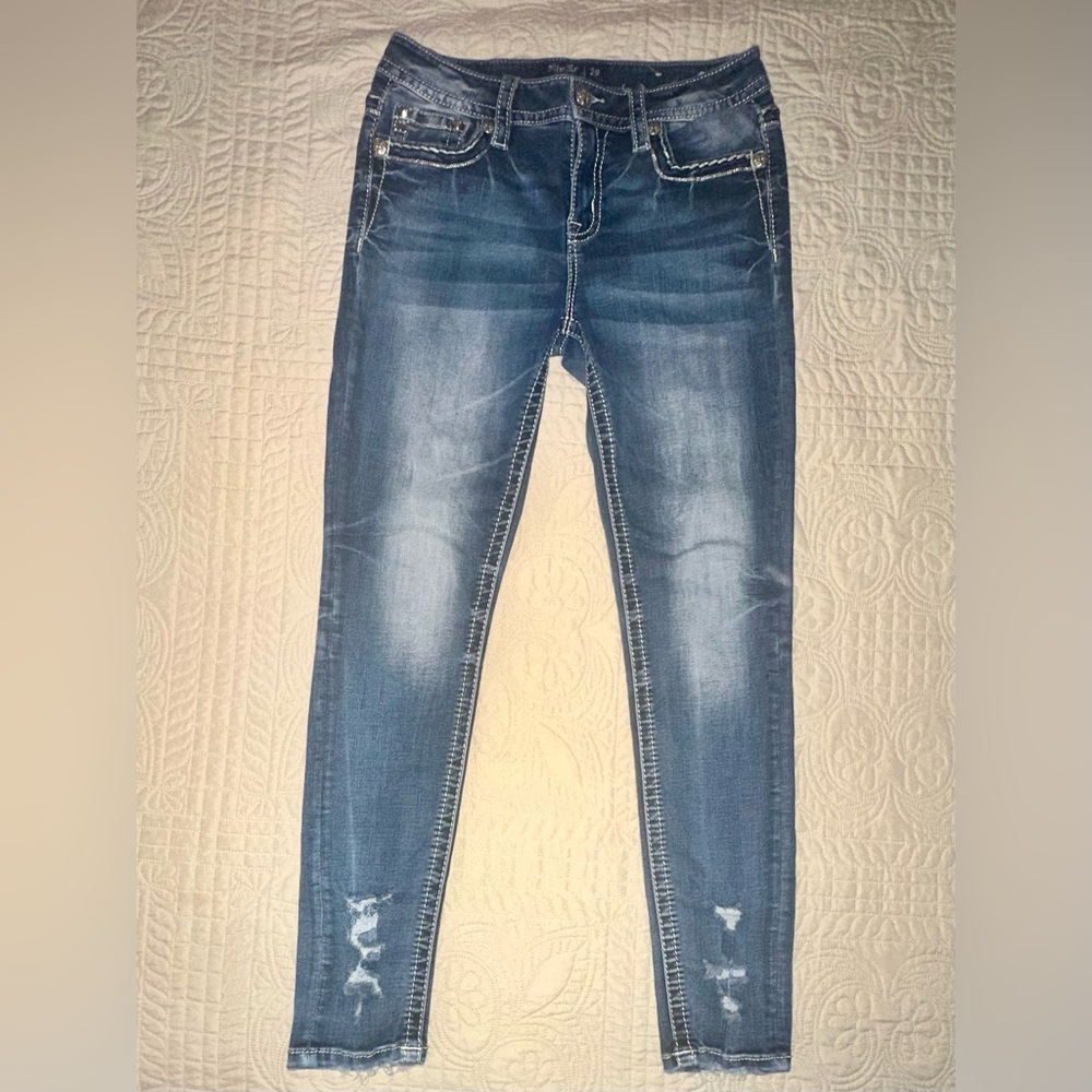 Miss Me Distressed Blue Skinny Jeans